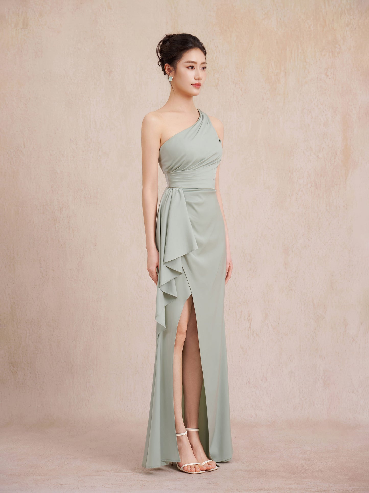 green evening dress