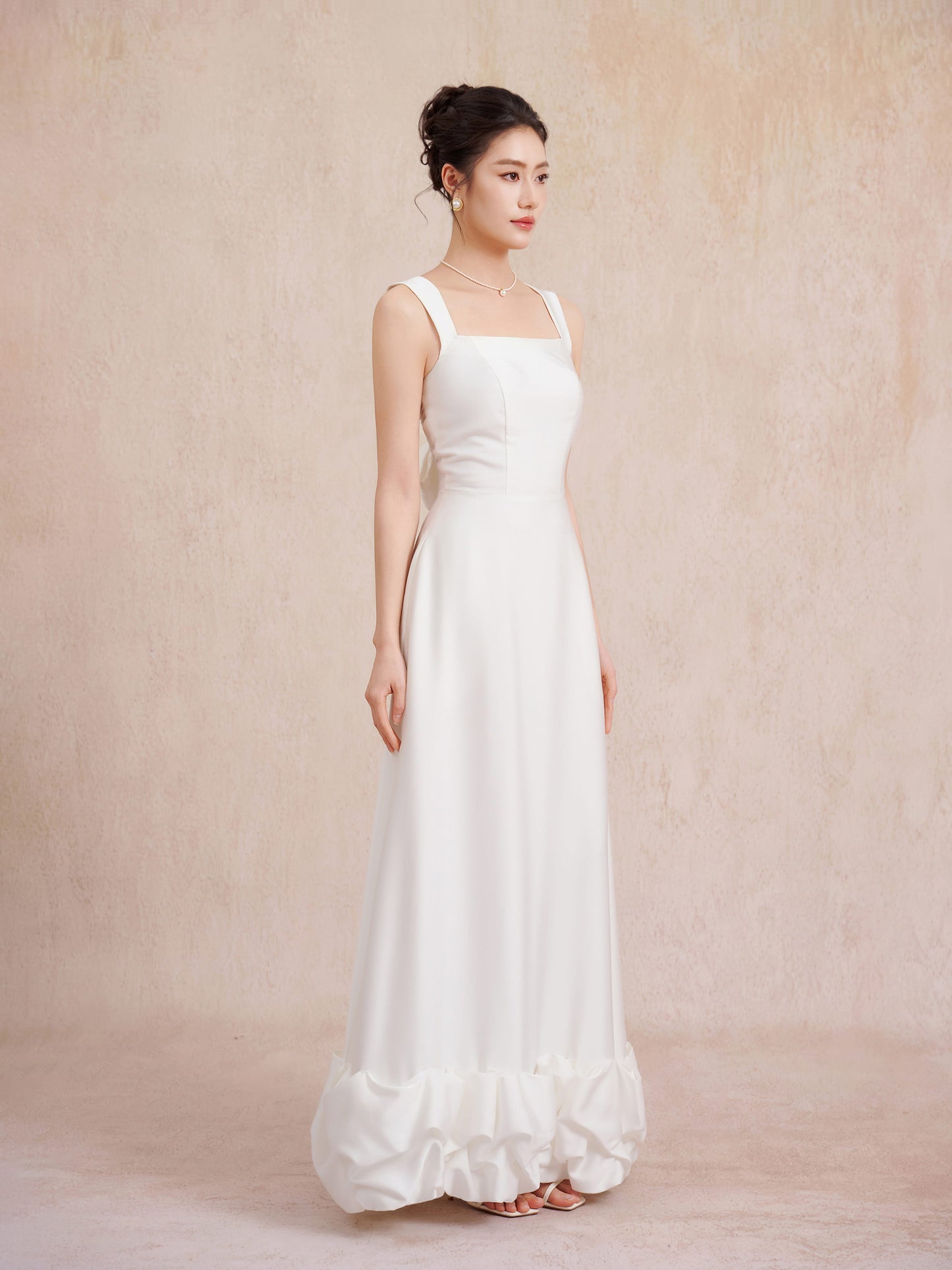 white a-line maxi dress